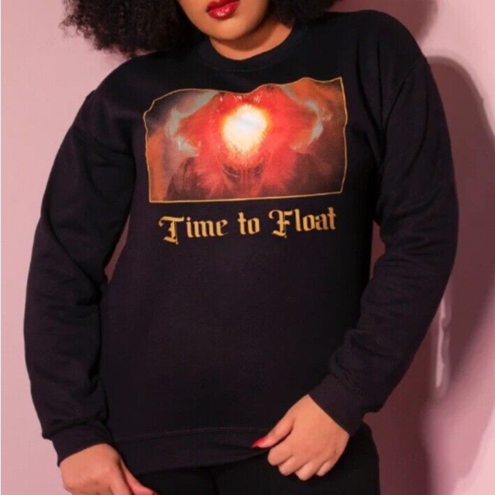 Black 'Time to Float' Graphic Sweatshirt
